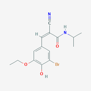 molecular formula C15H17BrN2O3 B2802401 (Z)-3-(3-bromo-5-ethoxy-4-hydroxyphenyl)-2-cyano-N-propan-2-ylprop-2-enamide CAS No. 362718-04-5