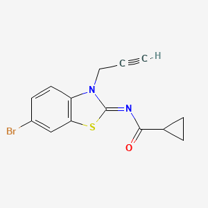 molecular formula C14H11BrN2OS B2802403 N-(6-bromo-3-prop-2-ynyl-1,3-benzothiazol-2-ylidene)cyclopropanecarboxamide CAS No. 865181-38-0