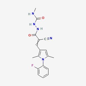 molecular formula C18H18FN5O2 B2802404 2-cyano-3-[1-(2-fluorophenyl)-2,5-dimethyl-1H-pyrrol-3-yl]-N-[(methylcarbamoyl)amino]prop-2-enamide CAS No. 1424622-01-4