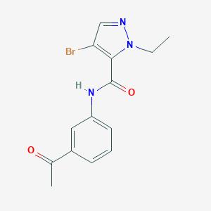 molecular formula C14H14BrN3O2 B280241 N-(3-acetylphenyl)-4-bromo-1-ethyl-1H-pyrazole-5-carboxamide 