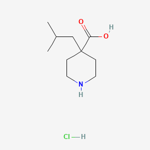 molecular formula C10H20ClNO2 B2802411 4-(2-Methylpropyl)piperidine-4-carboxylic acid hydrochloride CAS No. 2155855-25-5