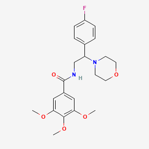 molecular formula C22H27FN2O5 B2802416 N-(2-(4-fluorophenyl)-2-morpholinoethyl)-3,4,5-trimethoxybenzamide CAS No. 942010-77-7