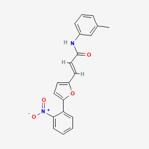 molecular formula C20H16N2O4 B2802430 (E)-3-(5-(2-nitrophenyl)furan-2-yl)-N-(m-tolyl)acrylamide CAS No. 328948-53-4