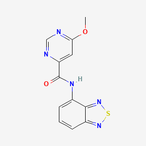 molecular formula C12H9N5O2S B2802440 N-(benzo[c][1,2,5]thiadiazol-4-yl)-6-methoxypyrimidine-4-carboxamide CAS No. 2034633-89-9