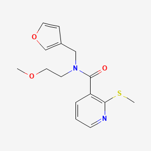 molecular formula C15H18N2O3S B2802447 N-(呋喃-3-基甲基)-N-(2-甲氧基乙基)-2-(甲硫基)烟酰胺 CAS No. 1421457-38-6