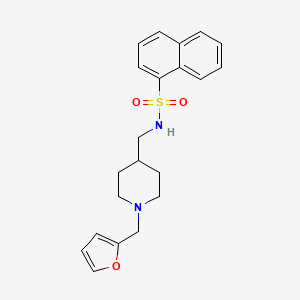 molecular formula C21H24N2O3S B2802449 N-((1-(呋喃-2-基甲基)哌啶-4-基甲基)萘-1-磺酰胺 CAS No. 953140-25-5