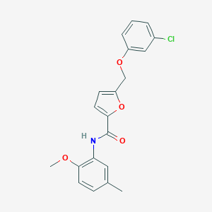 molecular formula C20H18ClNO4 B280245 5-[(3-chlorophenoxy)methyl]-N-(2-methoxy-5-methylphenyl)-2-furamide 