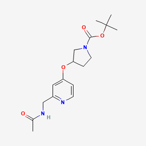 molecular formula C17H25N3O4 B2802453 叔丁基 3-{[2-(乙酰胺甲基)吡啶-4-基]氧基}吡咯啉-1-甲酸酯 CAS No. 1803605-73-3