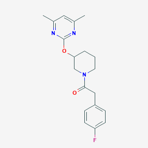 molecular formula C19H22FN3O2 B2802454 1-(3-((4,6-二甲基嘧啶-2-基)氧基)哌啶-1-基)-2-(4-氟苯基)乙酮 CAS No. 2097863-83-5