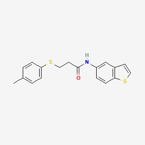 molecular formula C18H17NOS2 B2802459 N-(苯并[b]噻吩-5-基)-3-(对甲苯硫代)丙酰胺 CAS No. 895464-48-9