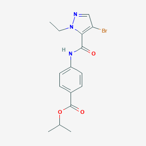 molecular formula C16H18BrN3O3 B280246 isopropyl 4-{[(4-bromo-1-ethyl-1H-pyrazol-5-yl)carbonyl]amino}benzoate 