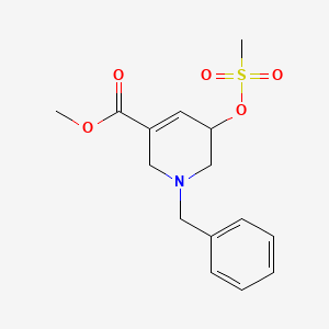 molecular formula C15H19NO5S B2802466 甲基 1-苄基-5-(甲磺酰氧基)-1,2,5,6-四氢吡啶-3-甲酸酯 CAS No. 1823843-77-1