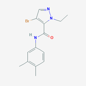 molecular formula C14H16BrN3O B280247 4-bromo-N-(3,4-dimethylphenyl)-1-ethyl-1H-pyrazole-5-carboxamide 