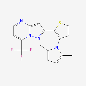 molecular formula C17H13F3N4S B2802473 2-[3-(2,5-dimethyl-1H-pyrrol-1-yl)-2-thienyl]-7-(trifluoromethyl)pyrazolo[1,5-a]pyrimidine CAS No. 692738-09-3