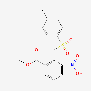 molecular formula C16H15NO6S B2802475 Methyl 2-{[(4-methylphenyl)sulfonyl]methyl}-3-nitrobenzenecarboxylate CAS No. 860786-92-1