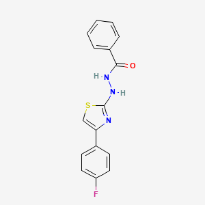 molecular formula C16H12FN3OS B2802496 N'-[4-(4-氟苯基)-1,3-噻唑-2-基]苯甲酰肼 CAS No. 685109-12-0