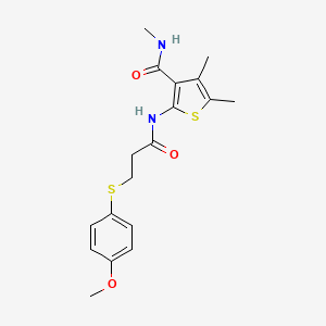 2-(3-((4-methoxyphenyl)thio)propanamido)-N,4,5-trimethylthiophene-3-carboxamide