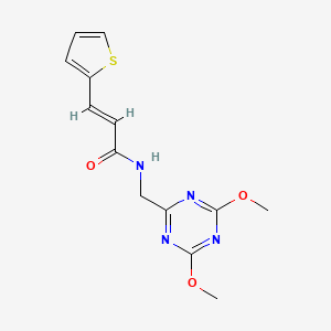 (E)-N-((4,6-dimethoxy-1,3,5-triazin-2-yl)methyl)-3-(thiophen-2-yl)acrylamide