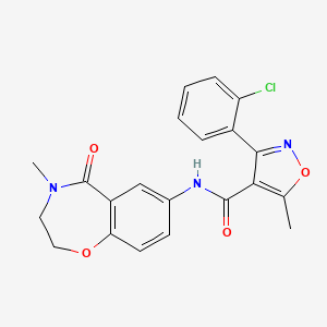 3-(2-chlorophenyl)-5-methyl-N-(4-methyl-5-oxo-2,3,4,5-tetrahydrobenzo[f][1,4]oxazepin-7-yl)isoxazole-4-carboxamide