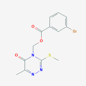 molecular formula C13H12BrN3O3S B2802508 (6-Methyl-3-methylsulfanyl-5-oxo-1,2,4-triazin-4-yl)methyl 3-bromobenzoate CAS No. 877642-85-8