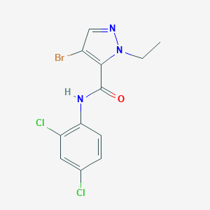 molecular formula C12H10BrCl2N3O B280251 4-bromo-N-(2,4-dichlorophenyl)-1-ethyl-1H-pyrazole-5-carboxamide 