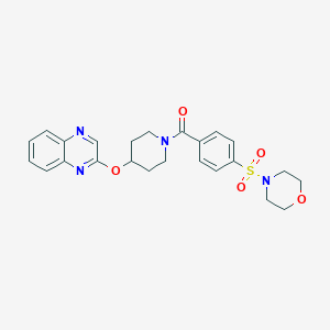 molecular formula C24H26N4O5S B2802510 (4-(Morpholinosulfonyl)phenyl)(4-(quinoxalin-2-yloxy)piperidin-1-yl)methanone CAS No. 1705510-65-1