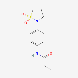 molecular formula C12H16N2O3S B2802511 N-(4-(1,1-dioxidoisothiazolidin-2-yl)phenyl)propionamide CAS No. 942010-91-5