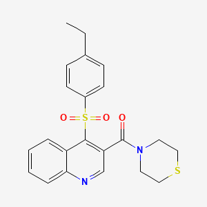 molecular formula C22H22N2O3S2 B2802519 (4-((4-Ethylphenyl)sulfonyl)quinolin-3-yl)(thiomorpholino)methanone CAS No. 1111014-21-1