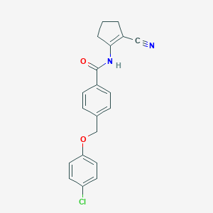 4-[(4-chlorophenoxy)methyl]-N-(2-cyano-1-cyclopenten-1-yl)benzamide