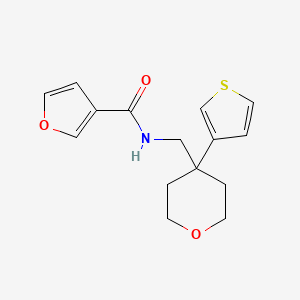 N-((4-(thiophen-3-yl)tetrahydro-2H-pyran-4-yl)methyl)furan-3-carboxamide