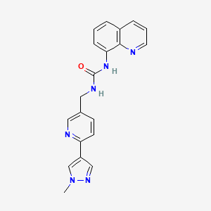 1-((6-(1-methyl-1H-pyrazol-4-yl)pyridin-3-yl)methyl)-3-(quinolin-8-yl)urea