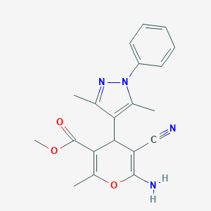 methyl 6-amino-5-cyano-4-(3,5-dimethyl-1-phenyl-1H-pyrazol-4-yl)-2-methyl-4H-pyran-3-carboxylate