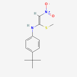 molecular formula C13H18N2O2S B2802555 4-tert-butyl-N-[(Z)-1-methylsulfanyl-2-nitroethenyl]aniline CAS No. 866152-32-1