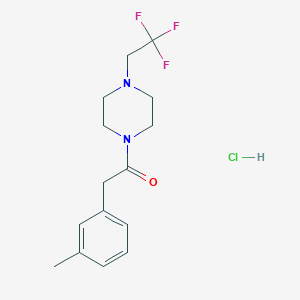 molecular formula C15H20ClF3N2O B2802556 2-(m-Tolyl)-1-(4-(2,2,2-trifluoroethyl)piperazin-1-yl)ethanone hydrochloride CAS No. 1421532-46-8
