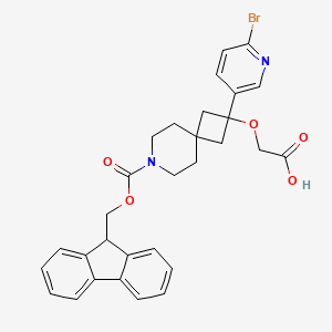 2-[[2-(6-Bromopyridin-3-yl)-7-(9H-fluoren-9-ylmethoxycarbonyl)-7-azaspiro[3.5]nonan-2-yl]oxy]acetic acid