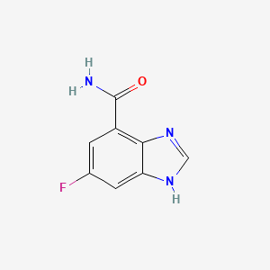 molecular formula C8H6FN3O B2802564 6-氟-1H-苯并咪唑-4-甲酰胺 CAS No. 1804058-82-9
