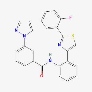 N-(2-(2-(2-fluorophenyl)thiazol-4-yl)phenyl)-3-(1H-pyrazol-1-yl)benzamide