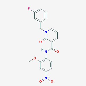 molecular formula C20H16FN3O5 B2802575 1-(3-fluorobenzyl)-N-(2-methoxy-4-nitrophenyl)-2-oxo-1,2-dihydropyridine-3-carboxamide CAS No. 899991-18-5