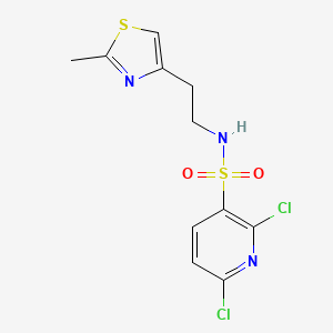 molecular formula C11H11Cl2N3O2S2 B2802576 2,6-dichloro-N-[2-(2-methyl-1,3-thiazol-4-yl)ethyl]pyridine-3-sulfonamide CAS No. 1259175-76-2