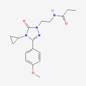 N-(2-(4-cyclopropyl-3-(4-methoxyphenyl)-5-oxo-4,5-dihydro-1H-1,2,4-triazol-1-yl)ethyl)propionamide
