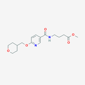 molecular formula C17H24N2O5 B2802588 甲基-4-(6-((四氢-2H-吡喃-4-基)甲氧基)烟酰胺)丁酸酯 CAS No. 2034295-81-1