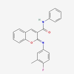 (2Z)-2-[(4-fluoro-3-methylphenyl)imino]-N-phenyl-2H-chromene-3-carboxamide