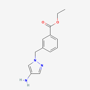 molecular formula C13H15N3O2 B2802602 Ethyl 3-[(4-aminopyrazol-1-yl)methyl]benzoate CAS No. 2248360-14-5