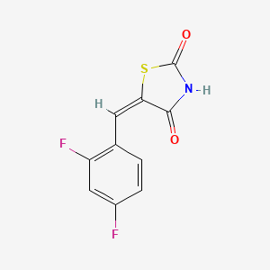 molecular formula C10H5F2NO2S B2802606 (5E)-5-[(2,4-difluorophenyl)methylidene]-1,3-thiazolidine-2,4-dione CAS No. 153709-95-6