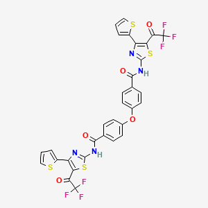 N-[4-thiophen-2-yl-5-(2,2,2-trifluoroacetyl)-1,3-thiazol-2-yl]-4-[4-[[4-thiophen-2-yl-5-(2,2,2-trifluoroacetyl)-1,3-thiazol-2-yl]carbamoyl]phenoxy]benzamide