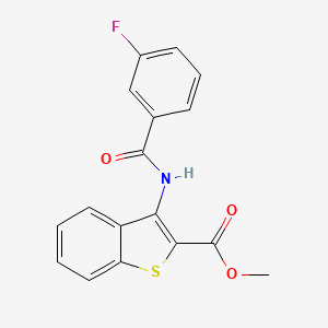 molecular formula C17H12FNO3S B2802609 Methyl 3-(3-fluorobenzamido)-1-benzothiophene-2-carboxylate CAS No. 477490-12-3