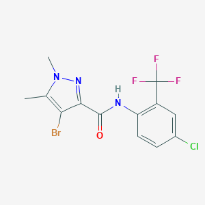 molecular formula C13H10BrClF3N3O B280261 4-bromo-N-[4-chloro-2-(trifluoromethyl)phenyl]-1,5-dimethyl-1H-pyrazole-3-carboxamide 