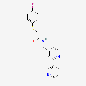 molecular formula C19H16FN3OS B2802613 N-([2,3'-bipyridin]-4-ylmethyl)-2-((4-fluorophenyl)thio)acetamide CAS No. 1903408-88-7