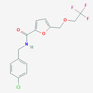 molecular formula C15H13ClF3NO3 B280262 5-(2,2,2-Trifluoro-ethoxymethyl)-furan-2-carboxylic acid 4-chloro-benzylamide 