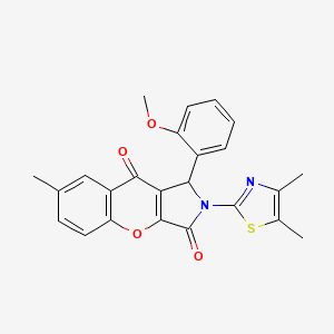 molecular formula C24H20N2O4S B2802626 2-(4,5-二甲基噻唑-2-基)-1-(2-甲氧基苯基)-7-甲基-1,2-二氢咯并[2,3-c]吡咯-3,9-二酮 CAS No. 844652-79-5